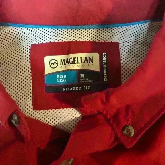 Men’s Magellan Red Performance Fishing‎ Short Sleeve Vented Lightweight Sz M - Picture 11 of 14
